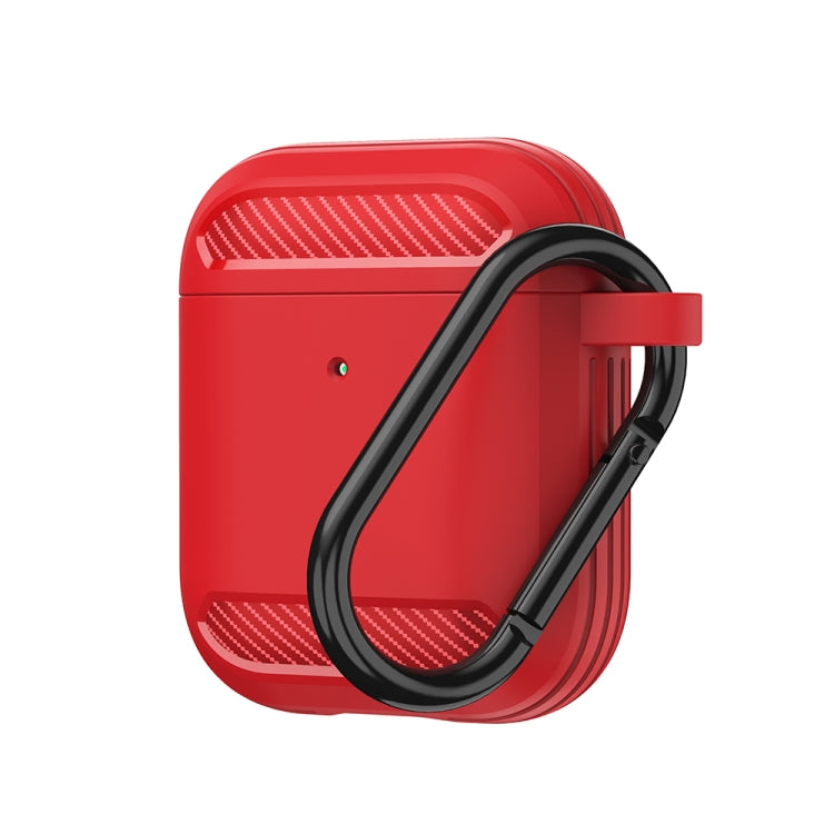 Wireless Earphones Shockproof Carbon Fiber Armor TPU Protective Case For AirPods 1/2