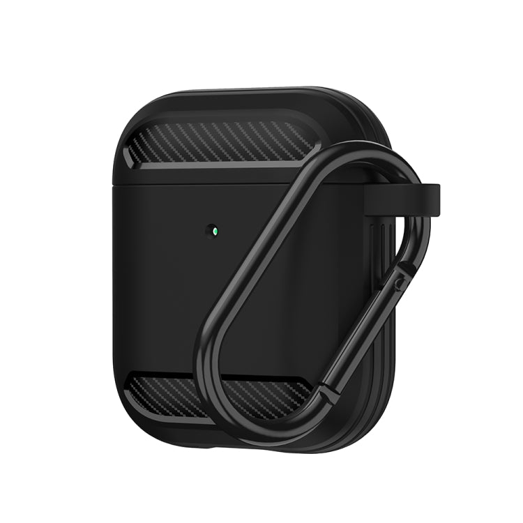 Wireless Earphones Shockproof Carbon Fiber Armor TPU Protective Case For AirPods 1/2