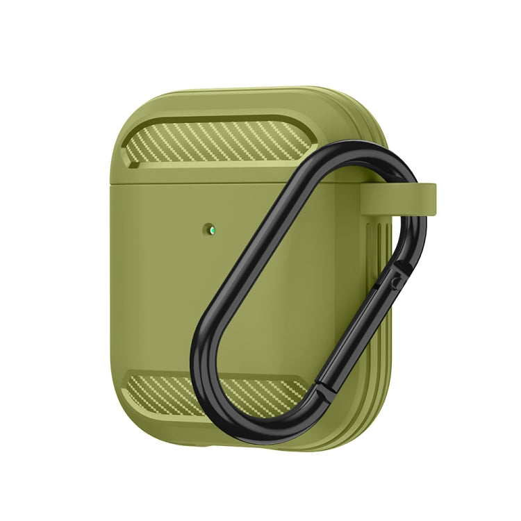 Wireless Earphones Shockproof Carbon Fiber Armor TPU Protective Case For AirPods 1/2