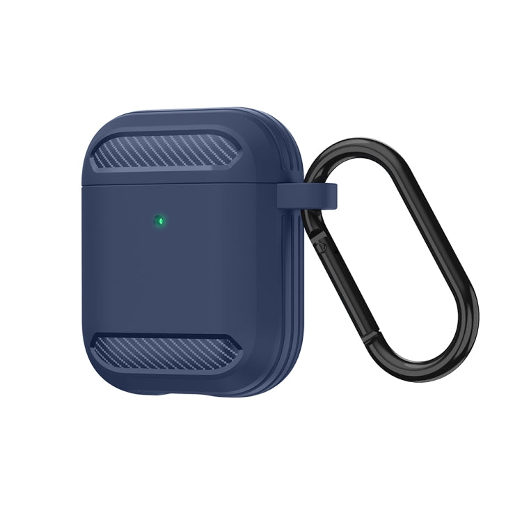 Wireless Earphones Shockproof Carbon Fiber Armor TPU Protective Case For AirPods 1/2