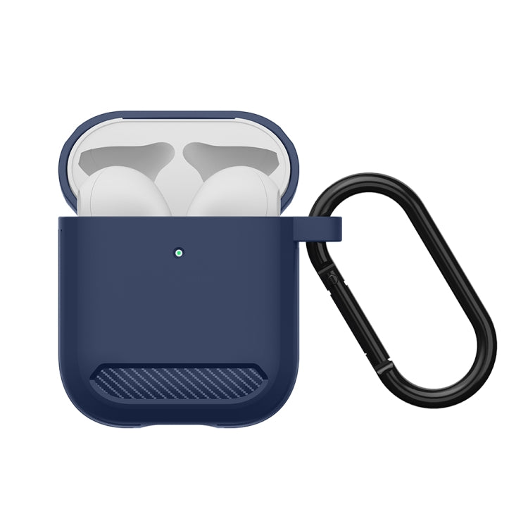 Wireless Earphones Shockproof Carbon Fiber Armor TPU Protective Case For AirPods 1/2