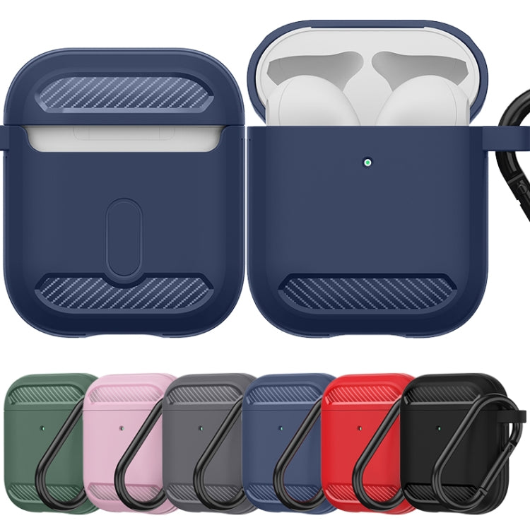 Wireless Earphones Shockproof Carbon Fiber Armor TPU Protective Case For AirPods 1/2