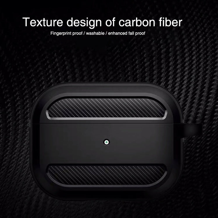 Wireless Earphones Shockproof Carbon Fiber Armor TPU Protective Case For AirPods Pro