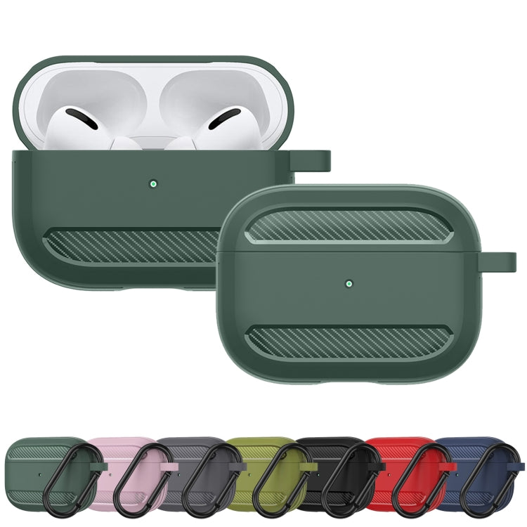 Wireless Earphones Shockproof Carbon Fiber Armor TPU Protective Case For AirPods Pro
