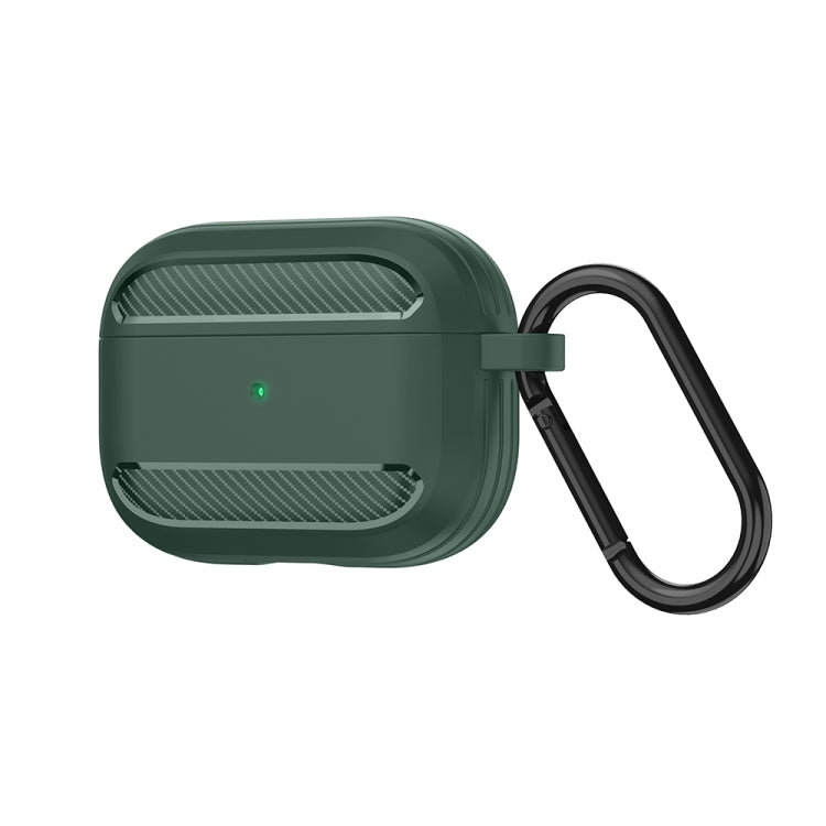 Wireless Earphones Shockproof Carbon Fiber Armor TPU Protective Case For AirPods Pro