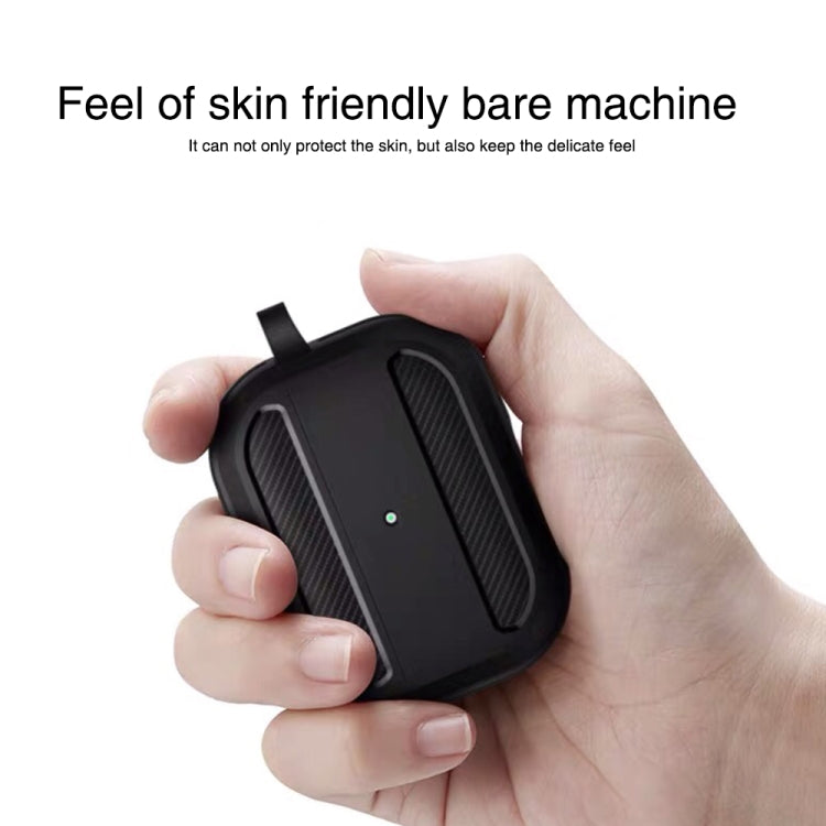Wireless Earphones Shockproof Carbon Fiber Armor TPU Protective Case For AirPods Pro