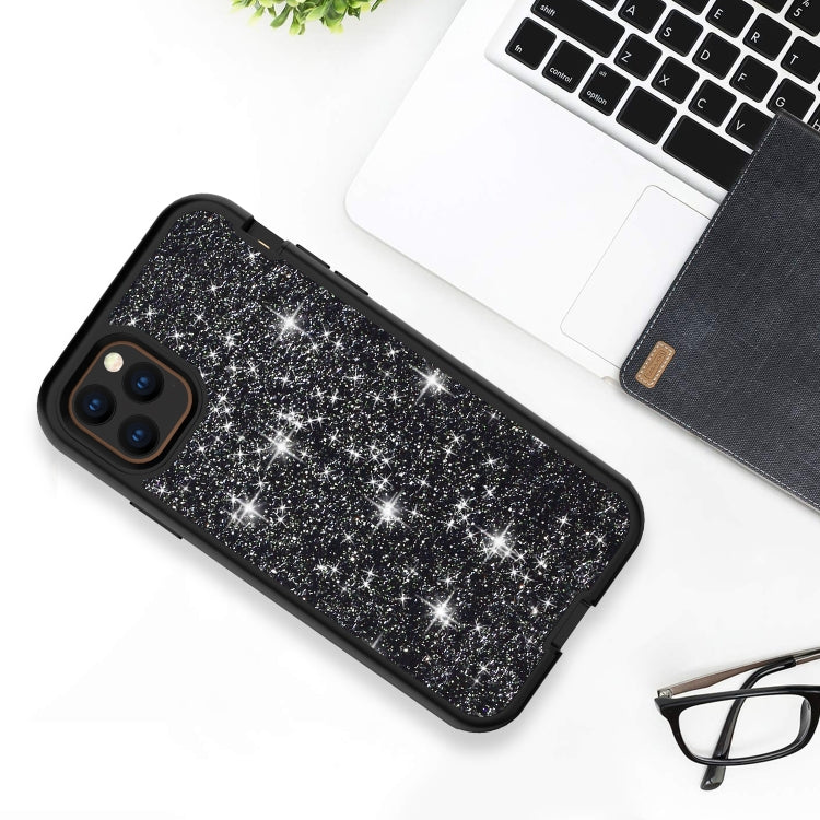 For iPhone 11 Pro 3 in 1 Glitter Solid Color TPU + PC Shockproof Case