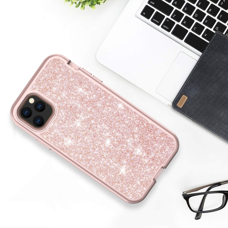 For iPhone 11 Pro 3 in 1 Glitter Solid Color TPU + PC Shockproof Case