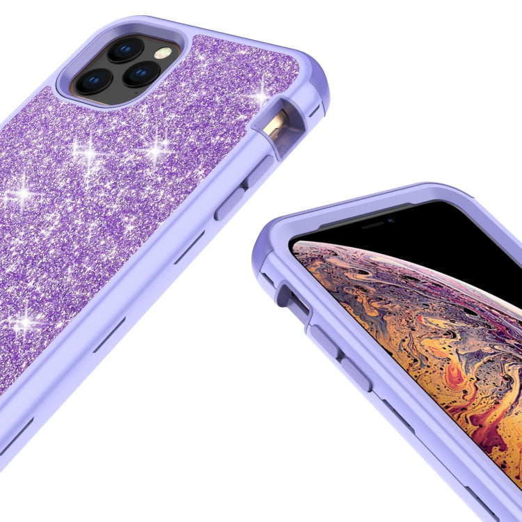 For iPhone 11 Pro 3 in 1 Glitter Solid Color TPU + PC Shockproof Case