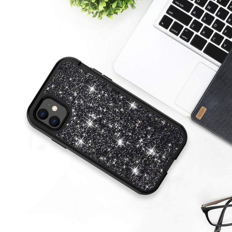For iPhone 11 3 in 1 Glitter Solid Color TPU + PC Shockproof Case