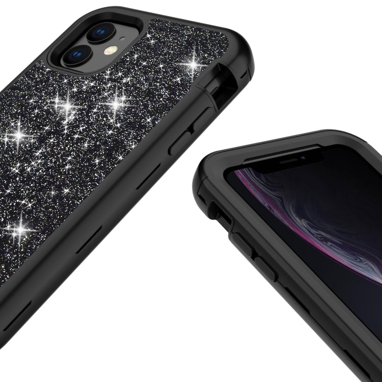 For iPhone 11 3 in 1 Glitter Solid Color TPU + PC Shockproof Case