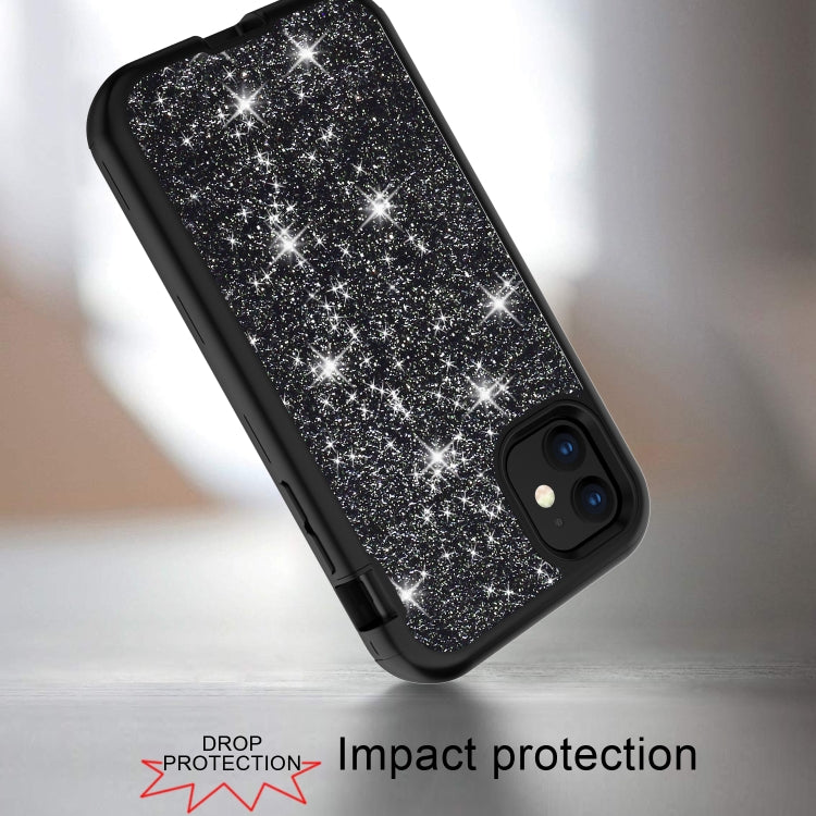 For iPhone 11 3 in 1 Glitter Solid Color TPU + PC Shockproof Case