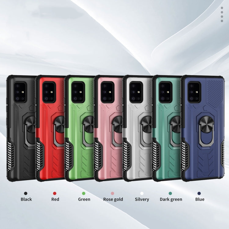 For Samsung Galaxy A51 5G Shield Armor PC+TPU Protective Case with 360 Degree Rotation Ring Holder