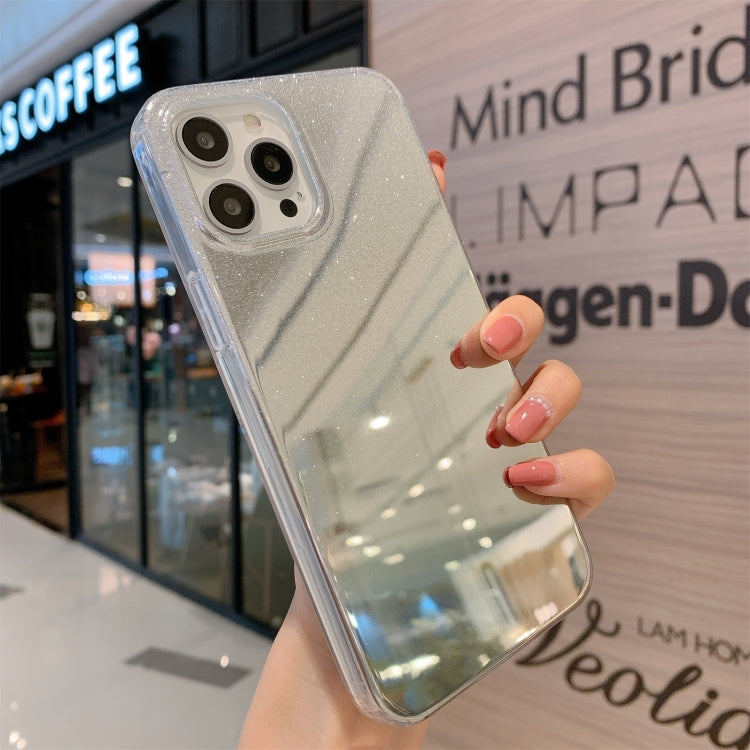 For iPhone 11 Pro Max Double-sided Mirror Electroplating Glitter Powder Protective Case