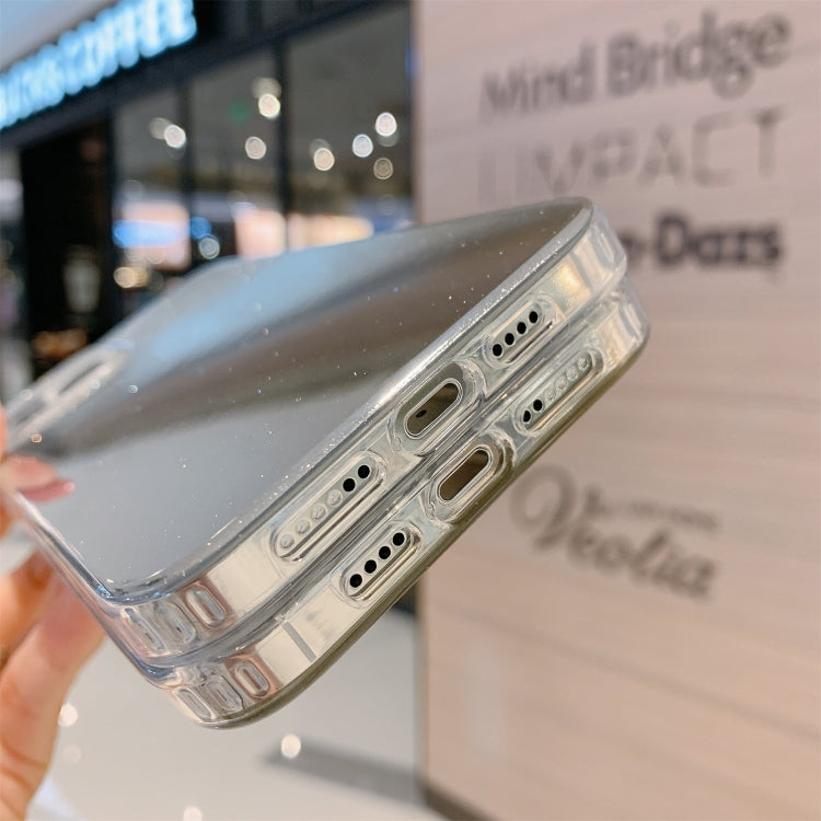 For iPhone 12 mini Double-sided Mirror Electroplating Glitter Powder Protective Case