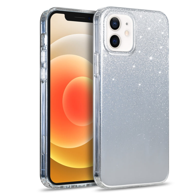 For iPhone 12 Pro Max Double-sided Mirror Electroplating Glitter Powder Protective Case