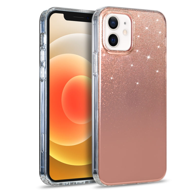 For iPhone 12 Pro Max Double-sided Mirror Electroplating Glitter Powder Protective Case