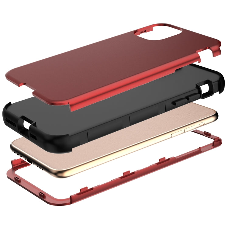 For iPhone 11 Pro 3 in 1 Leather Oil TPU + PC Shockproof Case