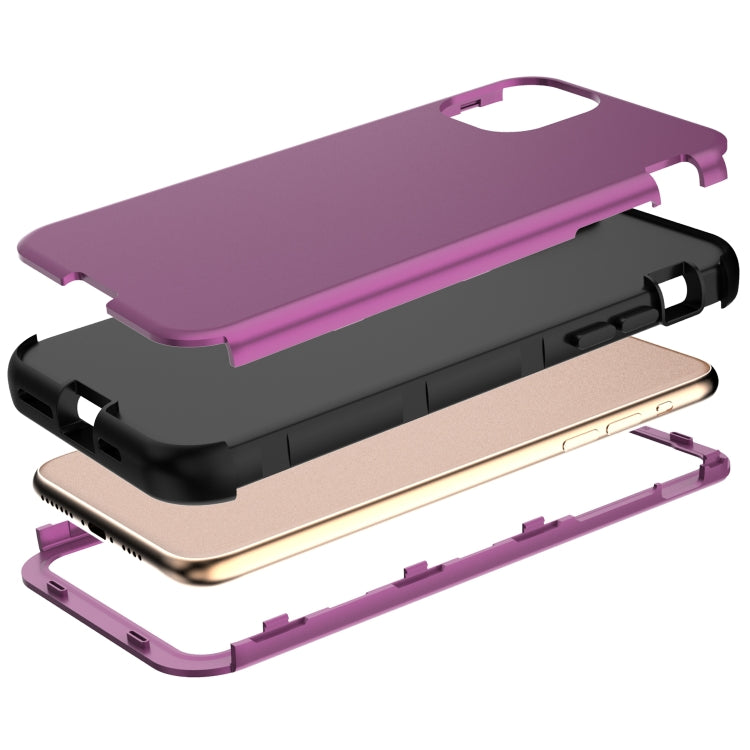 For iPhone 11 Pro 3 in 1 Leather Oil TPU + PC Shockproof Case