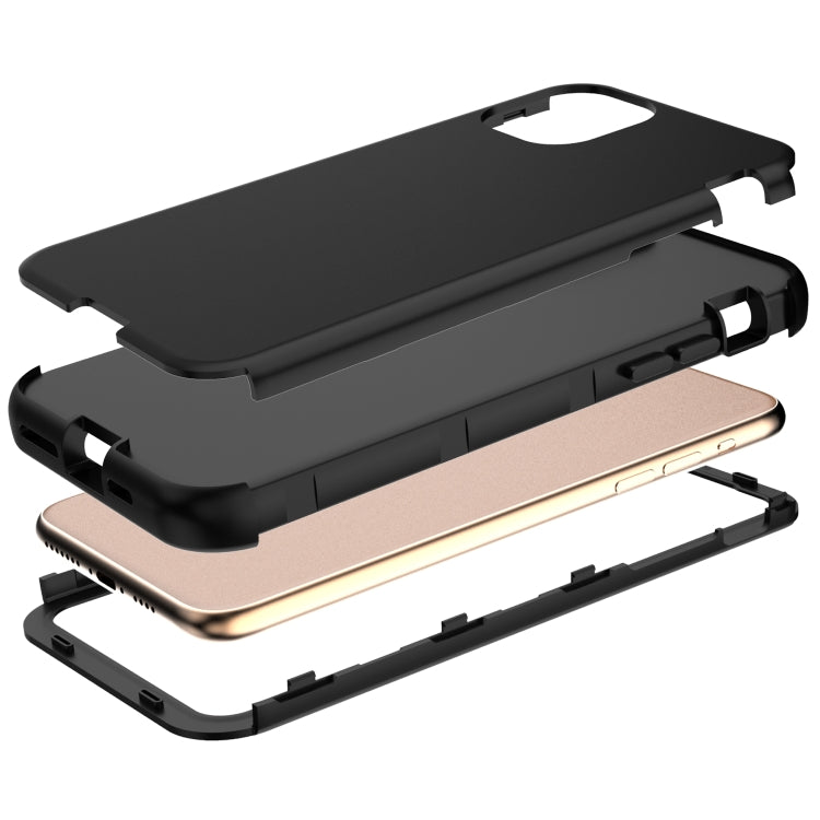 For iPhone 11 Pro Max 3 in 1 Leather Oil TPU + PC Shockproof Case