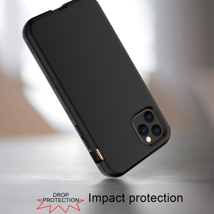 For iPhone 11 Pro Max 3 in 1 Leather Oil TPU + PC Shockproof Case