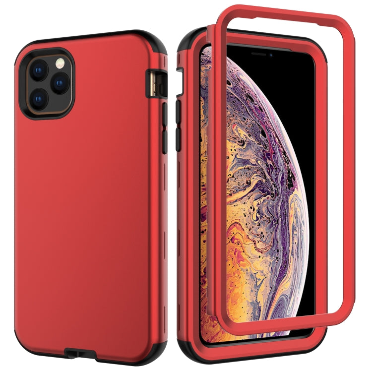 For iPhone 11 Pro Max 3 in 1 Leather Oil TPU + PC Shockproof Case