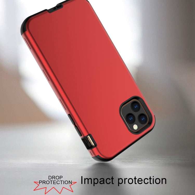 For iPhone 11 Pro Max 3 in 1 Leather Oil TPU + PC Shockproof Case