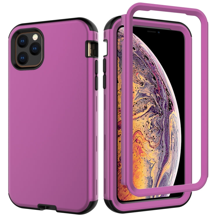 For iPhone 11 Pro Max 3 in 1 Leather Oil TPU + PC Shockproof Case