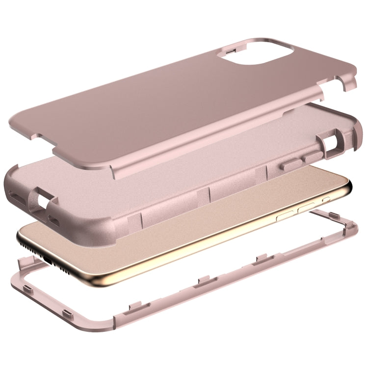 For iPhone 11 Pro Max 3 in 1 Leather Oil TPU + PC Shockproof Case