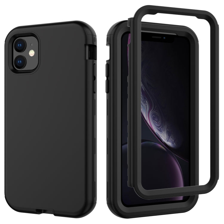 For iPhone 11 3 in 1 Leather Oil TPU + PC Shockproof Case