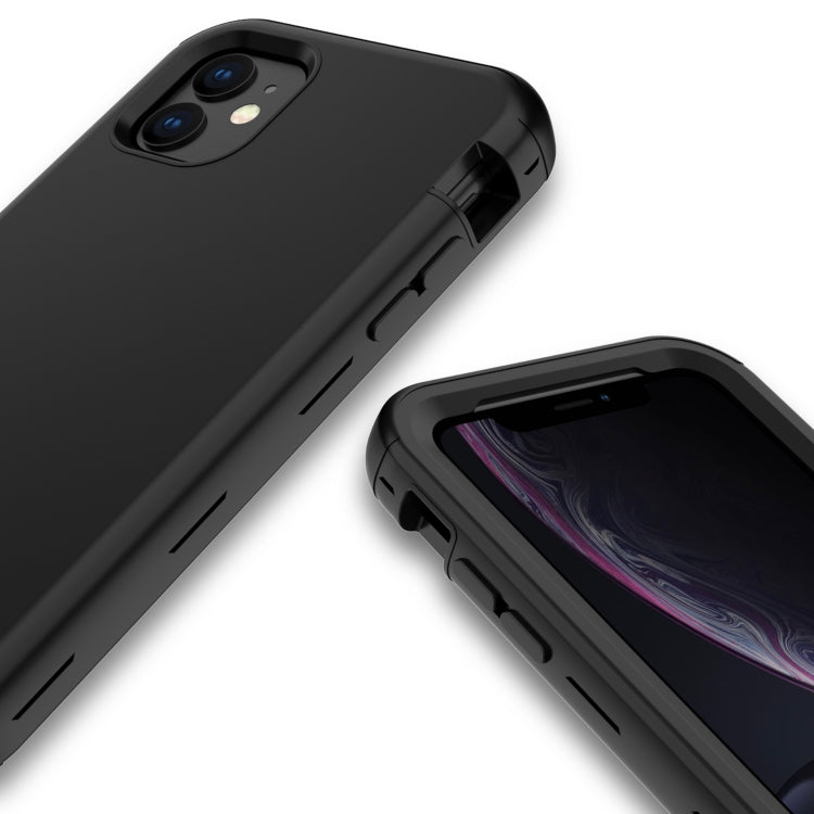 For iPhone 11 3 in 1 Leather Oil TPU + PC Shockproof Case