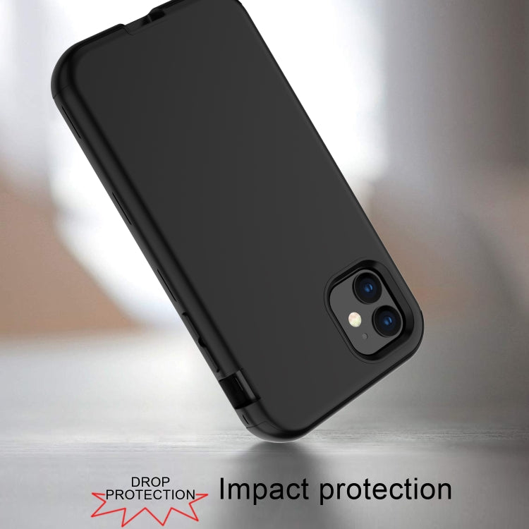 For iPhone 11 3 in 1 Leather Oil TPU + PC Shockproof Case