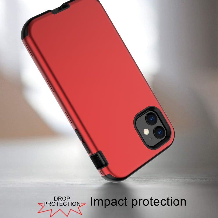 For iPhone 11 3 in 1 Leather Oil TPU + PC Shockproof Case