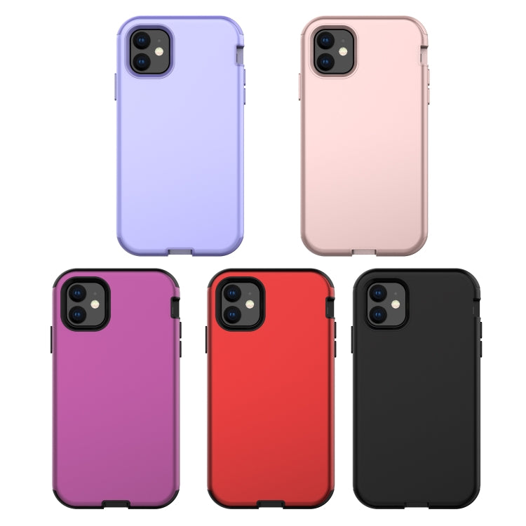 For iPhone 11 3 in 1 Leather Oil TPU + PC Shockproof Case