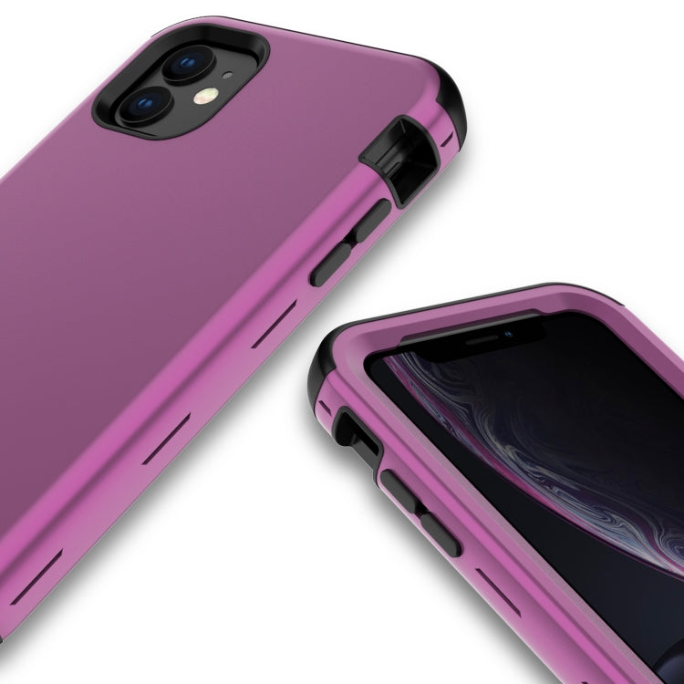 For iPhone 11 3 in 1 Leather Oil TPU + PC Shockproof Case