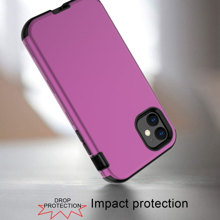 For iPhone 11 3 in 1 Leather Oil TPU + PC Shockproof Case