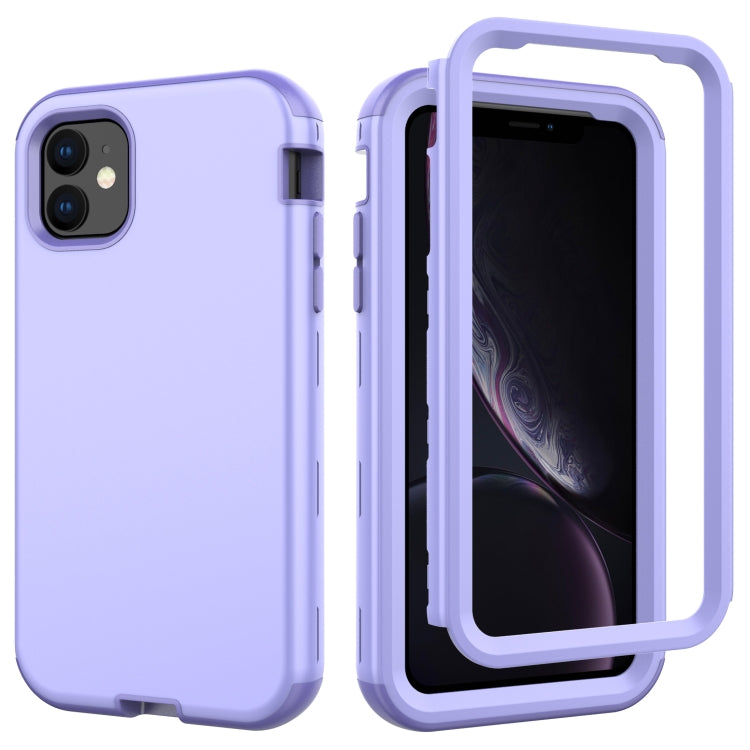 For iPhone 11 3 in 1 Leather Oil TPU + PC Shockproof Case