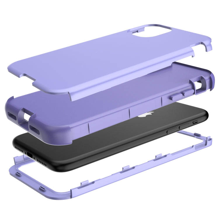 For iPhone 11 3 in 1 Leather Oil TPU + PC Shockproof Case