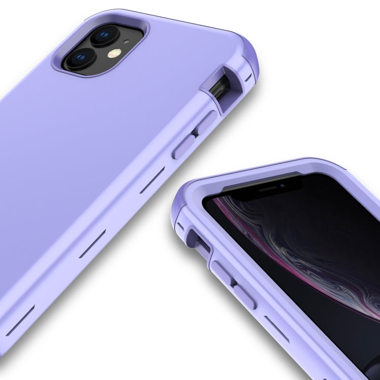 For iPhone 11 3 in 1 Leather Oil TPU + PC Shockproof Case