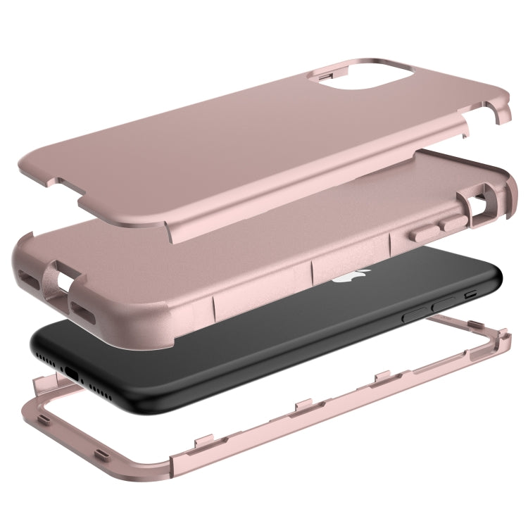 For iPhone 11 3 in 1 Leather Oil TPU + PC Shockproof Case