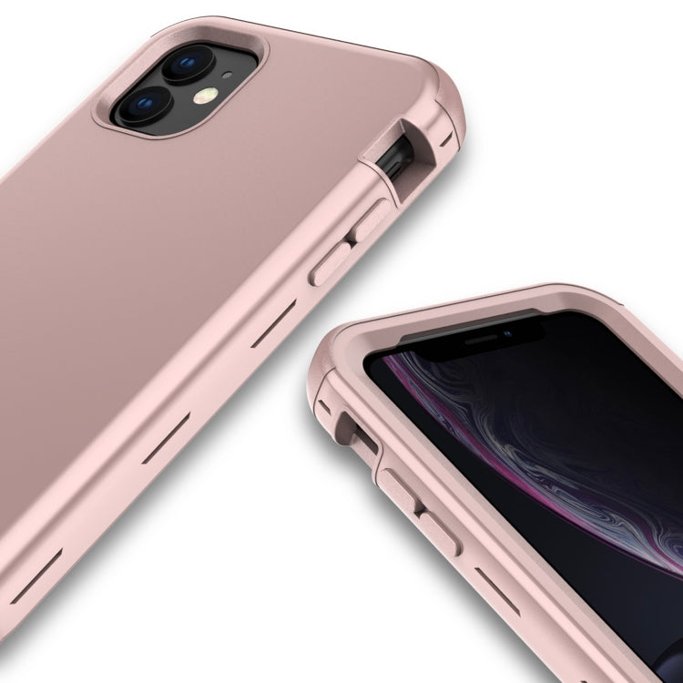 For iPhone 11 3 in 1 Leather Oil TPU + PC Shockproof Case