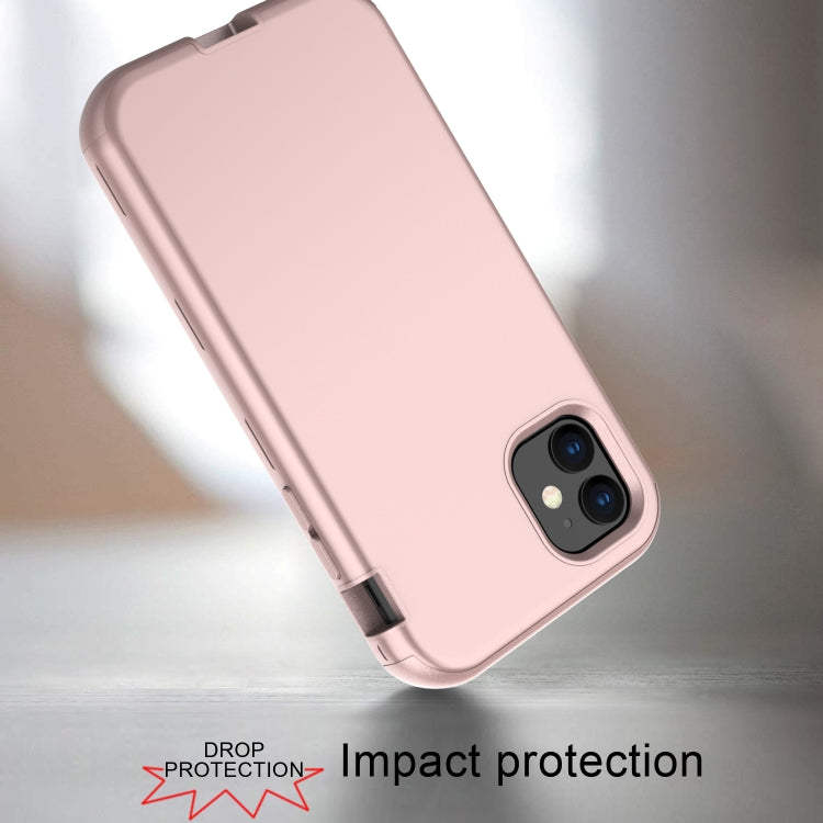 For iPhone 11 3 in 1 Leather Oil TPU + PC Shockproof Case