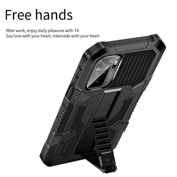 For Xiaomi Redmi K40 / K40 Pro Vanguard Warrior All Inclusive Double-color Shockproof TPU + PC Protective Case with Holder