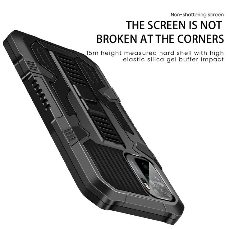 For Xiaomi Redmi K40 / K40 Pro Vanguard Warrior All Inclusive Double-color Shockproof TPU + PC Protective Case with Holder