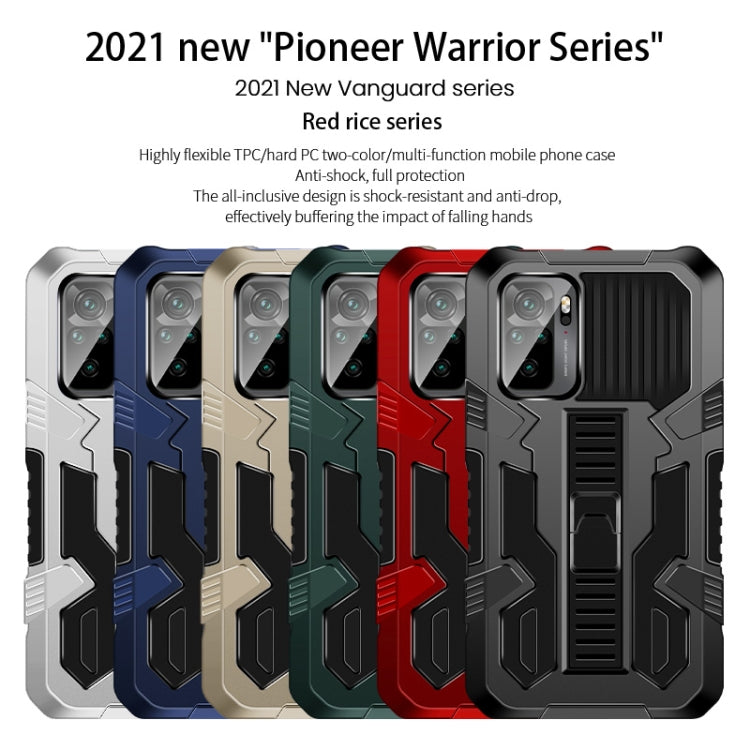 For Samsung Galaxy A02 / M02 Vanguard Warrior All Inclusive Double-color Shockproof TPU + PC Protective Case with Holder