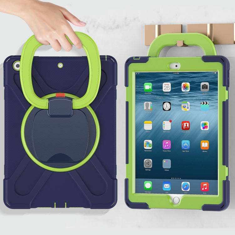 For Apple iPad 10.2 2021 / 2020 / 2019 Contrast Color Silicone + PC Protective Case with Holder & Shoulder Strap