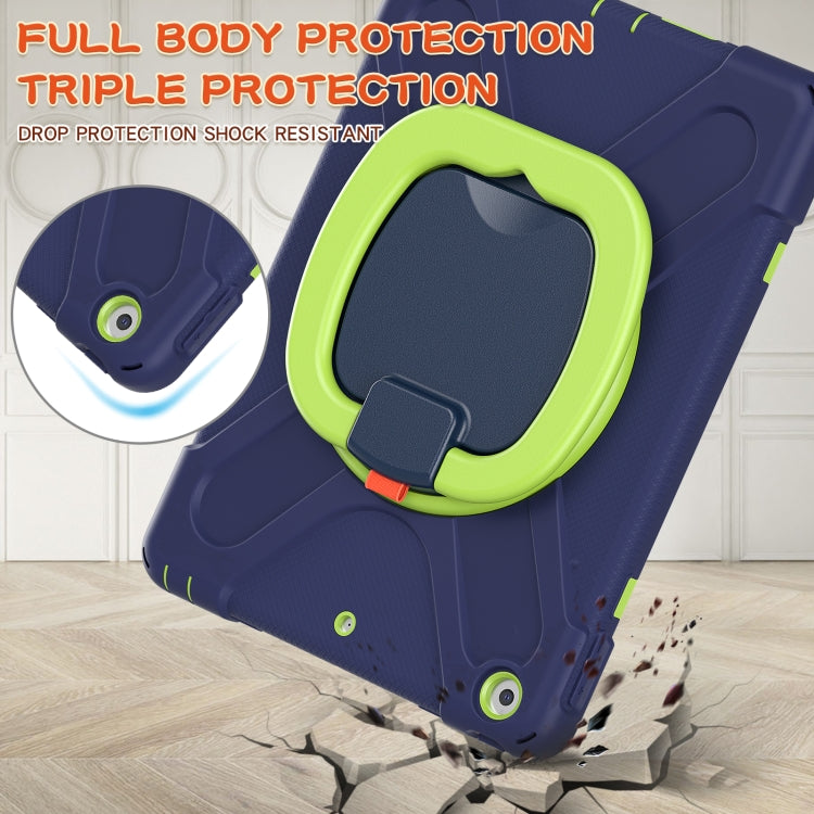 For Apple iPad 10.2 2021 / 2020 / 2019 Contrast Color Silicone + PC Protective Case with Holder & Shoulder Strap