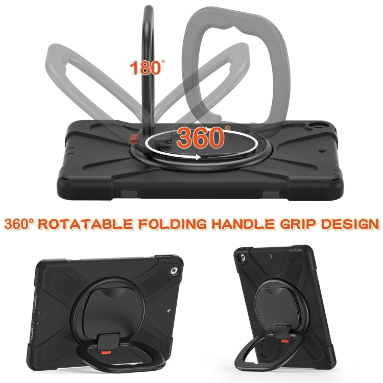 For Apple iPad 10.2 2021 / 2020 / 2019 Contrast Color Silicone + PC Protective Case with Holder & Shoulder Strap
