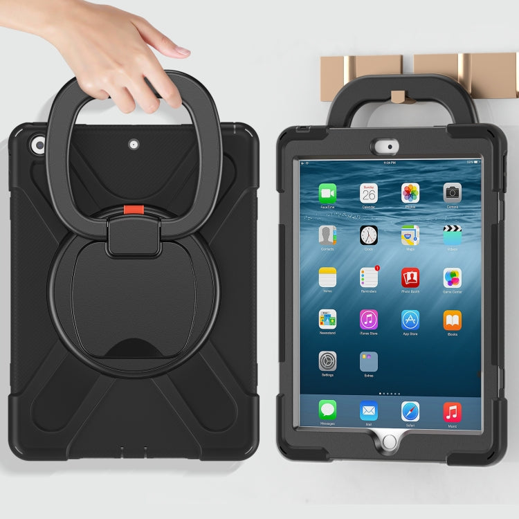 For Apple iPad 10.2 2021 / 2020 / 2019 Contrast Color Silicone + PC Protective Case with Holder & Shoulder Strap