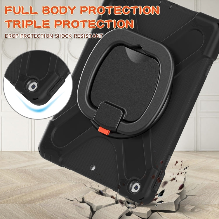 For Apple iPad 10.2 2021 / 2020 / 2019 Contrast Color Silicone + PC Protective Case with Holder & Shoulder Strap